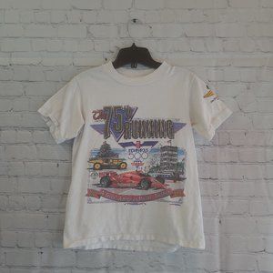 Vintage Indianapolis 500 Tee White - Medium (Youth)
